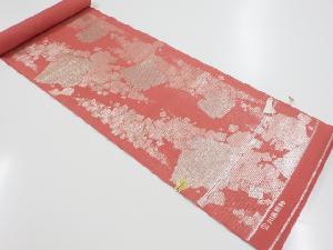 リサイクル　B反　川島織物製　絽箔散らし模様織り出し名古屋帯地反物